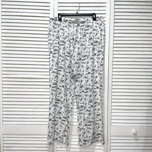 Sincerely Jules Black and White Food Pattern Low Rise Flare Pants XL